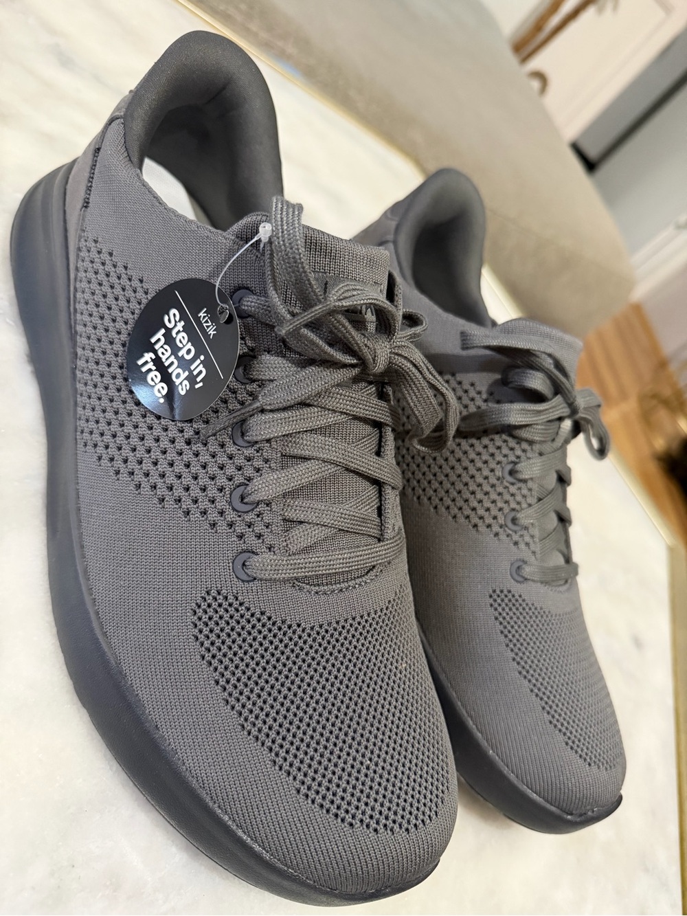 Men's Lightweight Knit Athletic Sneakers - Gray